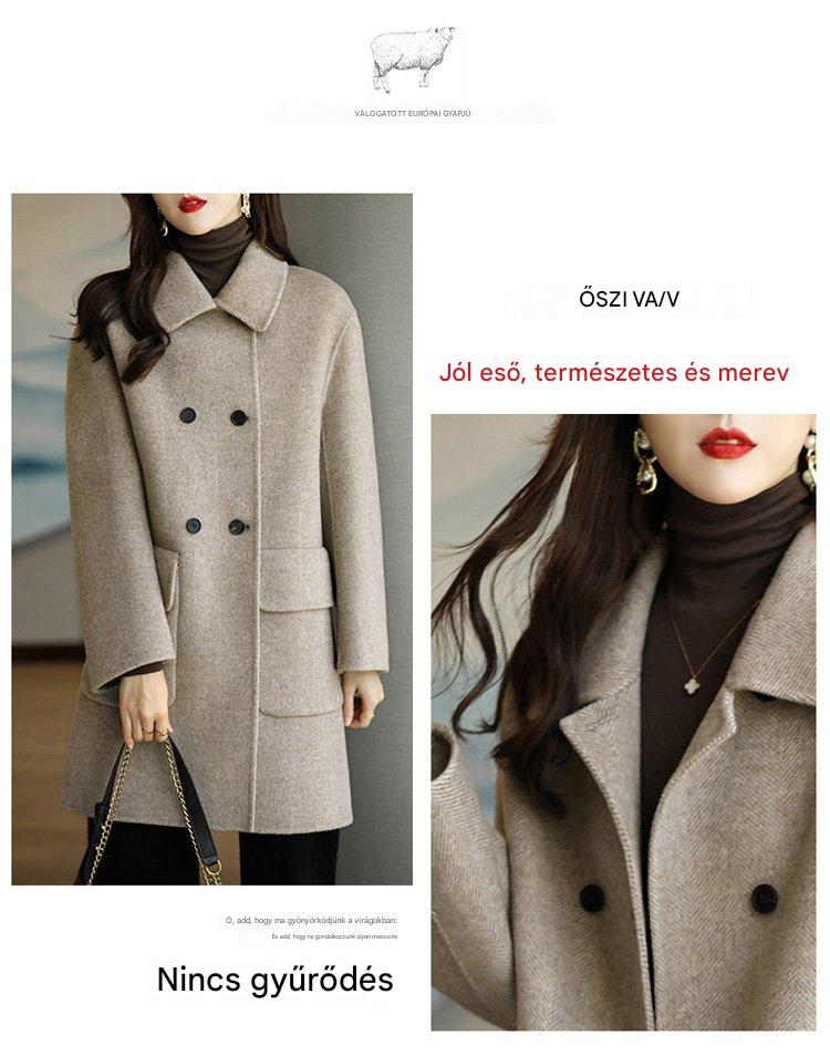 🌈🩰Népszerű akció 39%: új őszi-téli, kiváló minőségű, dupla kasmír kabát – több évszakra alkalmas