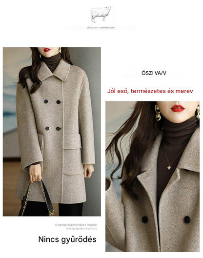 🌈🩰Népszerű akció 39%: új őszi-téli, kiváló minőségű, dupla kasmír kabát – több évszakra alkalmas