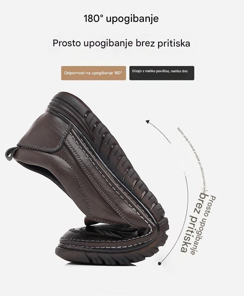 🏆👞【39-44】2025 Nova moška priložnostna športna obutev, izdelana iz prave kože, z mehkim podplatom, nedrseča in zračna.