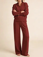 🥰📢📢50% έκπτωση!!!【M-5XL】Σετ Γυναικείου Κοστουμιού 2026 | Σετ Δύο Τεμαχίων με Μακρυμάνικο Πλεκτό✨