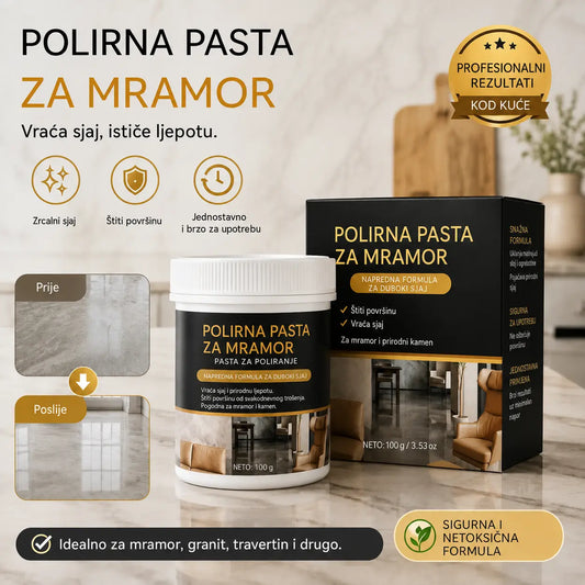 🥳 🔥 Dvije bočice za samo 35 €! ✨ Pasta za poliranje mramora – Uklanja ogrebotine, vraća sjaj i štiti površine za samo 2 minute 🛡️