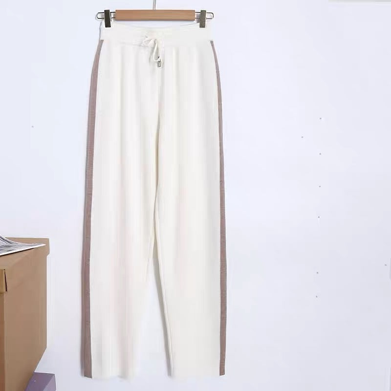 🐏🔥【S-5XL】【Dzianina + spodnie】✨🎉 Stylowy dwuczęściowy komplet z dzianiny w blokach kolorów