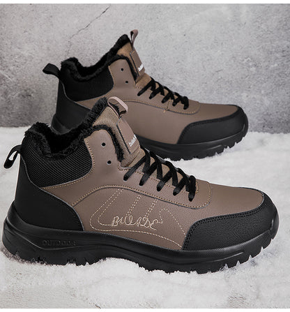 ⛄🔥👍【39-48】Moderne muške sportske svakodnevne cipele od kože, s debelim postavom, protiv klizanja, vunenom punjenjem i grijanjem-