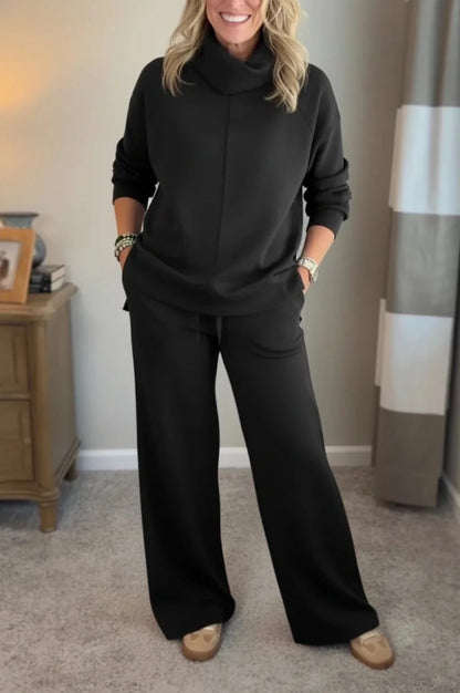 🍂Kup 1, a drugi dostaniesz za darmo! 🐏 Nowy, wysokiej jakości zimowy zestaw casualowy dla kobiet: sweter z wysokim kołnierzem w stylu minimalistycznym + proste spodnie casualowe🔥 Wygodne i uniwersalne na co dzień.