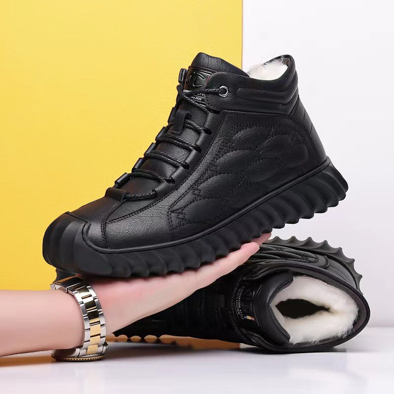 Ograničeno 40% popusta【39-44】Muške vodootporne kožne čizme s toplom vunom za snijeg.3801368