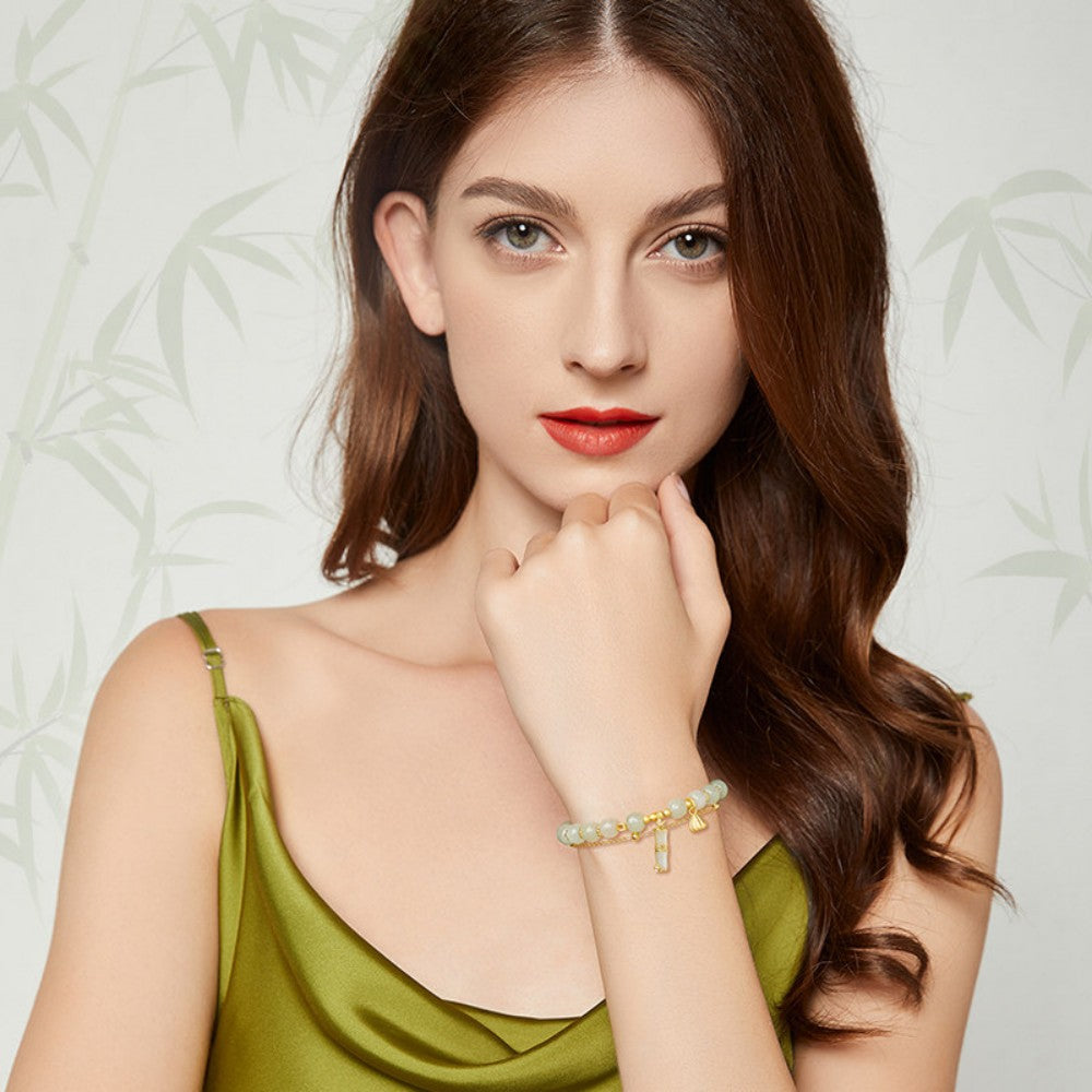✨🔥【Compra uno y llévate otro gratis】2 pulseras de oro 14K con jade Hetian