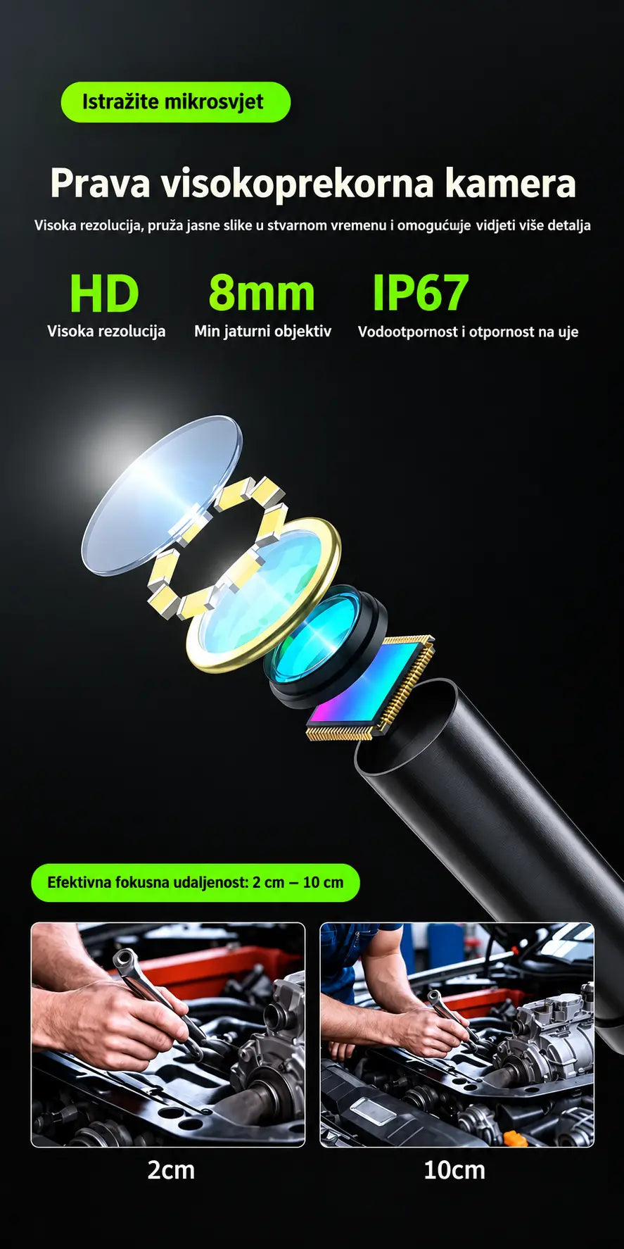 💖✨ Prijenosni HD 1080p endoskop (s 4,3-inčnim zaslonom) – IP67 vodootporna ocjena, precizno otkrivanje i dugo trajanje baterije.