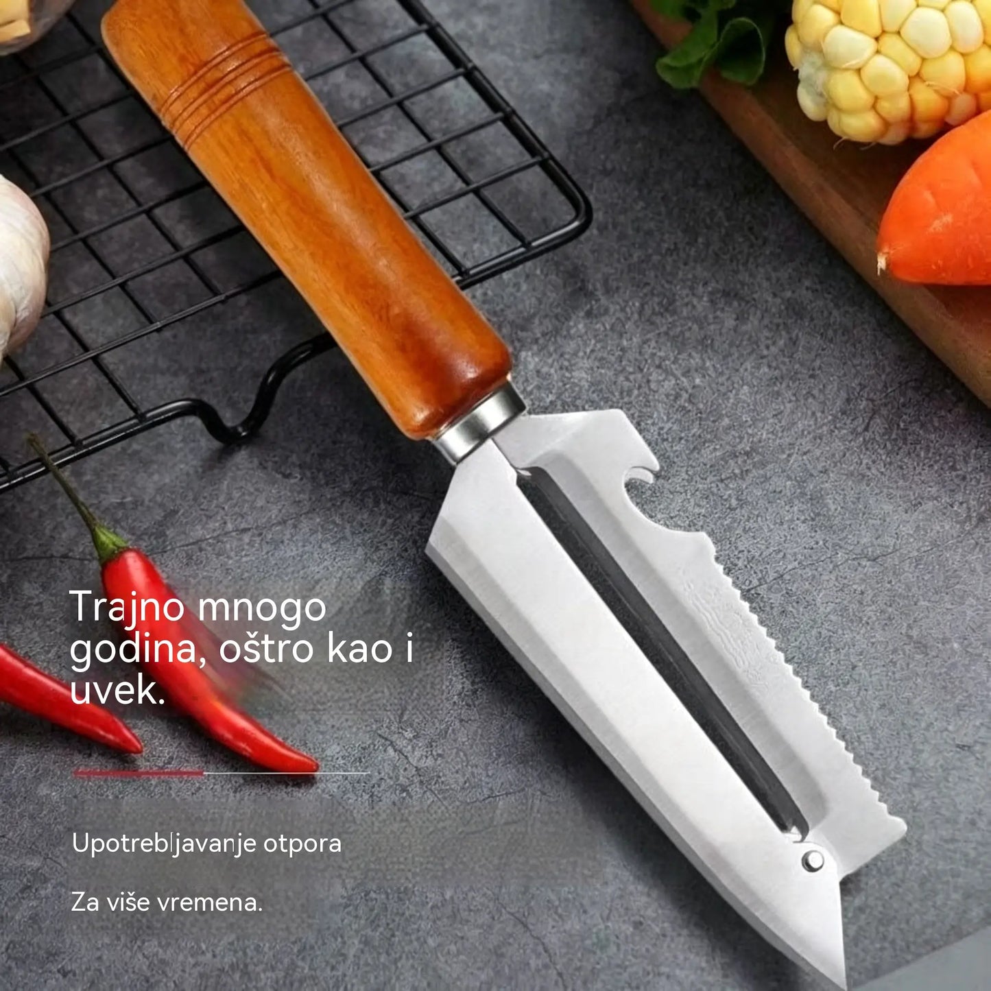 🥕 Kupite 2, dobijte 2 gratis! ✨ Višenamjenska kuhinjska gulilica: Izrađena od nehrđajućeg čelika s ergonomskom ručkom, idealna za voće, povrće i meso 🔪