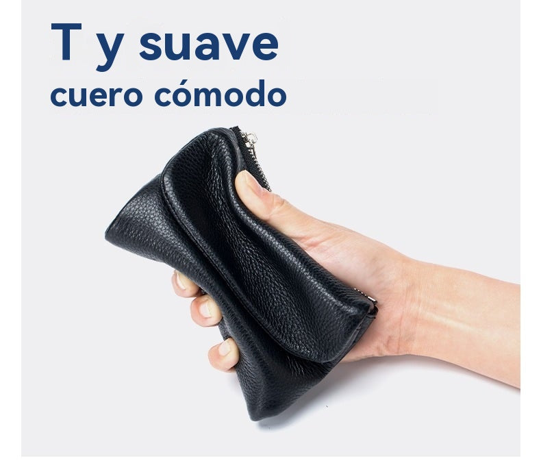 🔥✨⏰Cartera unisex Pebble de piel auténtica con protección RFID🔥