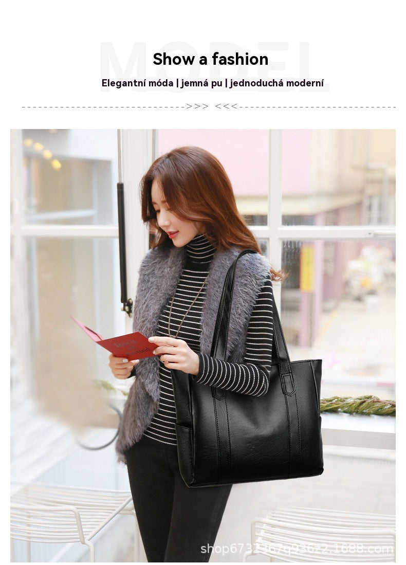 Sleva 43 % 👜 Nová dámská kabelka z měkké kůže, každodenní styl, velká kapacita ✨ Módní a snadno kombinovatelná ✨ ✅