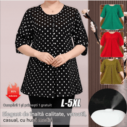 ✨【Купете 1, вземете 1 безплатно】💞【L-5XL】Нова есенна риза с щампа на точки за 2026 г.