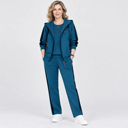🎀💃【M-4XL】Ženski sportski komplet od 3 dijela, kvalitetna jakna s kapuljačom i patentnim zatvaračem, majica kratkih rukava i duge hlače