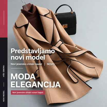 🔥🧥👩【40% popusta】【M-4XL】Nova jesen-zima 2025, ženska korejska srednje duga dvostrana kašmirska jakna/kaput