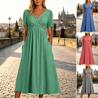 💥¡50% OFF!【S-5XL】Vestido retro de algodón, elegante y adelgazante