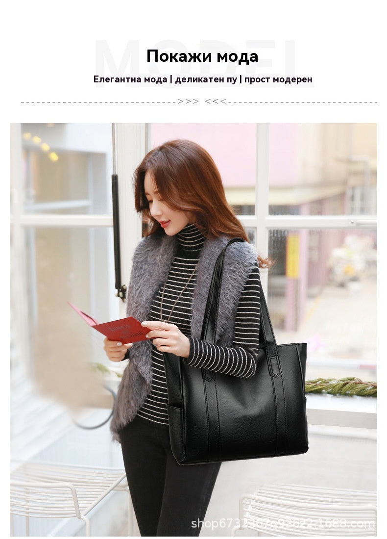 Ограничена оферта 43% 👜 Нова дамска чанта за рамо от мека кожа, ежедневен стил с голям капацитет✨ Модерна и лесна за съчетаване✨