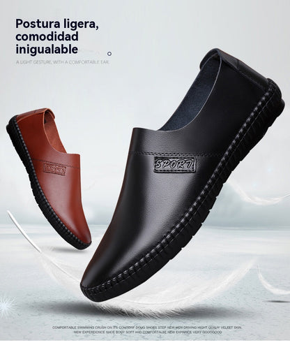 👞Nuevos zapatos casuales británicos con suelas suaves ✅ hechos a mano con cuero seleccionado ✅ resistentes al desgaste y transpirables
