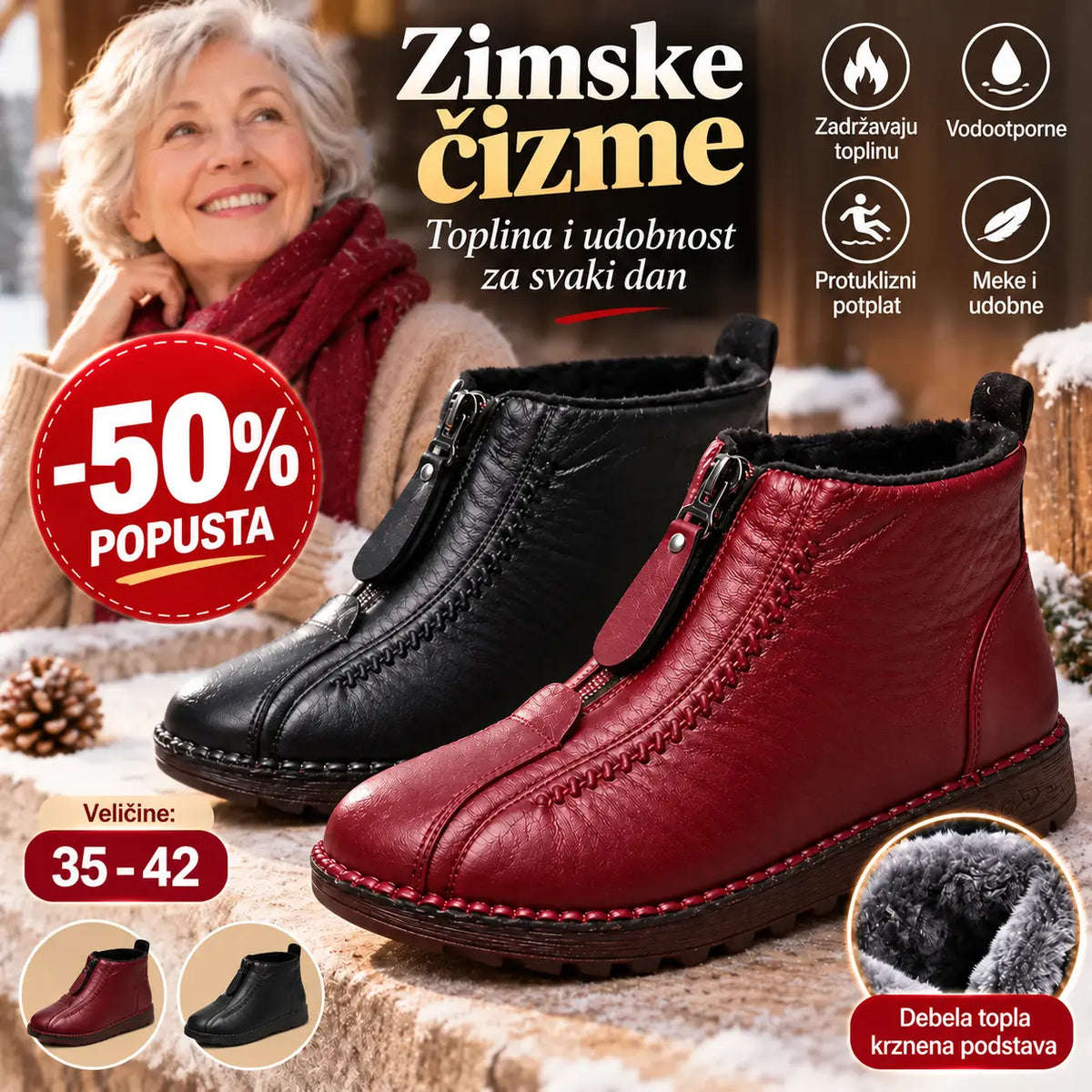 ❄💦Novi jesensko/zimski dolazak: Ručno rađene talijanske ženske kožne cipele (veličine 35-41) - Izvrsna toplina