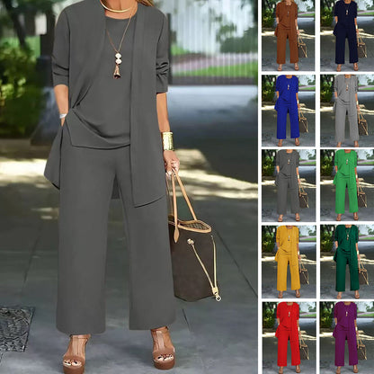 🧥【S-5XL】Elegantno žensko trodijelno odijelo širokog kroja🍂✅Plaćanje pouzećem dostupno