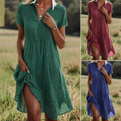 🎉👗Nuevo 40% de descuento【S-3XL】Nuevo vestido de gasa ligero y aireado con cuello en V 2025 