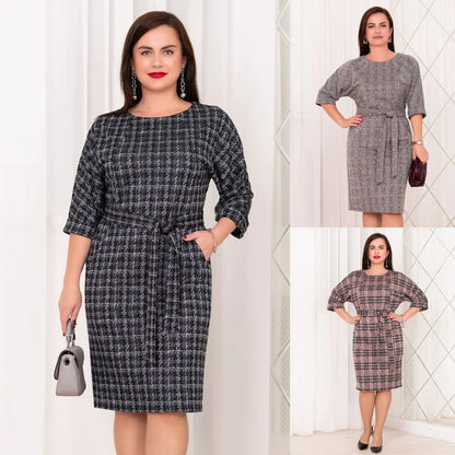 😍🎃【43% de descuento por tiempo limitado】【S-5XL】Vestido elegante de talla grande para otoño e invierno 3811846 