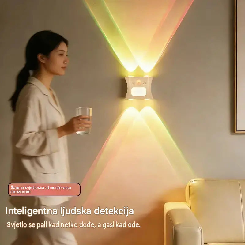 Zidna lampa sa senzorom ljudskog tijela i funkcijom daljinskog upravljanja