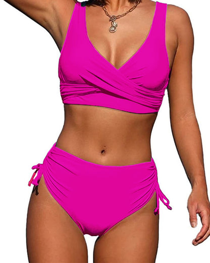 🏖️👙【50% popusta】🌴【S-3XL】Jednostavni jednobojni bikini za žene, brzo sušeći, udoban i prozračan za ljeto 2025.