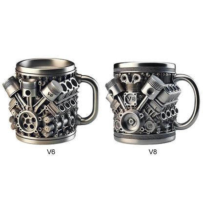 🎁☕【Kupite jedan, dobijte jedan gratis】Šalica za kavu Creative Engine V6V8 od nehrđajućeg čelika