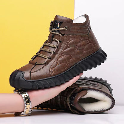 Ograničeno 40% popusta【39-44】Muške vodootporne kožne čizme s toplom vunom za snijeg.3801368