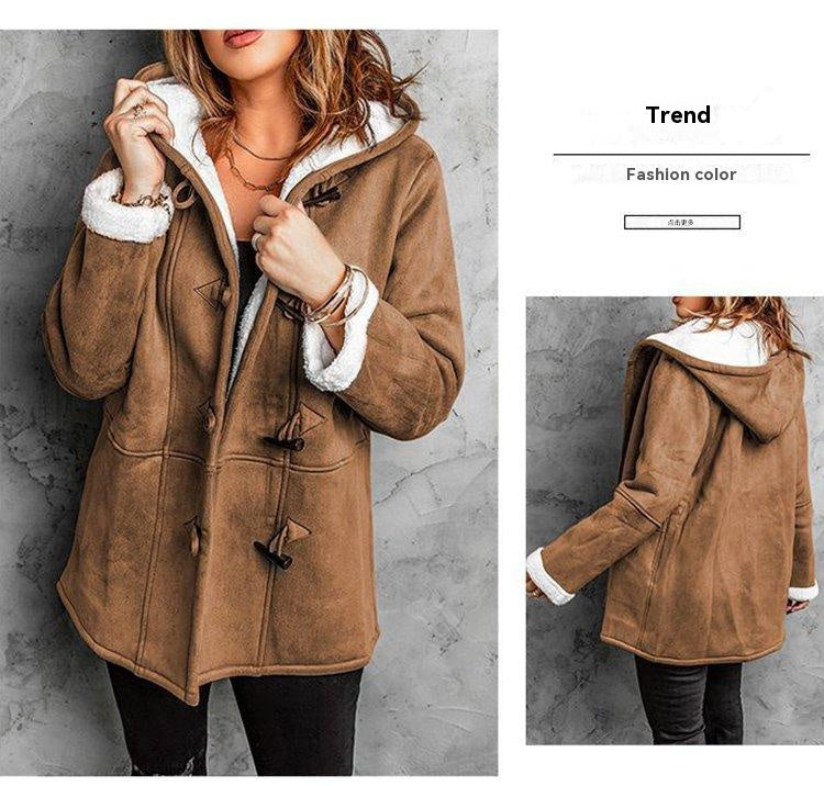 🐏🥼💖【Nová zimná kolekcia so zľavou 43%】Elegantný a teplý dámsky semišový kabát s fleecovou podšívkou, S-5XL, zimný kabát na každodenné nosenie