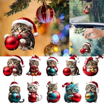🔥🐈【Kupi 10, dobij 10 besplatno】🎄10 komada😻 Ukrasi za božićno drvce Kitty. Viseći ukrasi za mačke-3816870