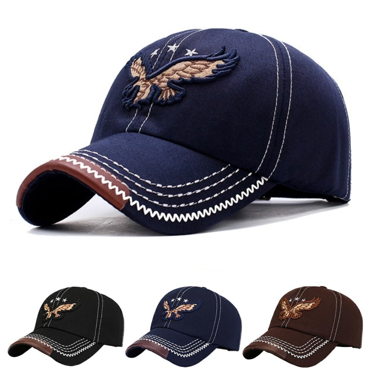 🔥 Productos más vendidos💙Gorra de béisbol con bordado de águila 2025 – Unisex, perfecta para el día a día