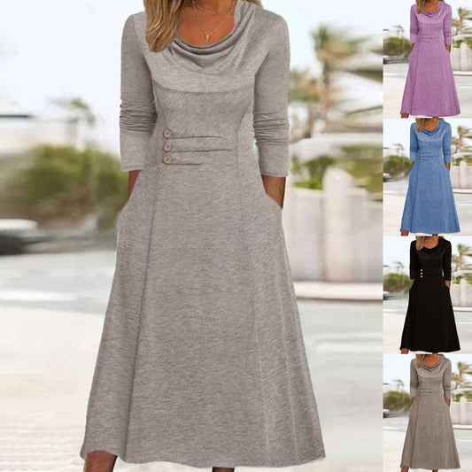 🌟💖【S-3XL】2025 nova jesenja jednostavna i elegantna haljina - nježna i udobna za nošenje3897030