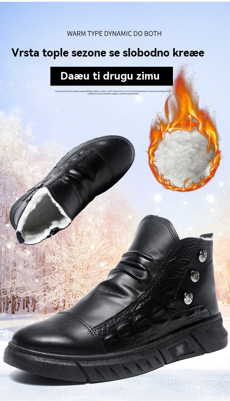 👞【39-44】⛄ Muške čizme od prave kože s toplom pamučnom podstavom, neklizajuće, vodootporne, udobne i fleksibilne zimske čizme