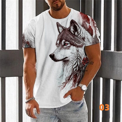 👕【2XS-6XL】🏆Ljetni novi proizvod-muška majica s printom vukova-pamuk prijatan koži, mekan i prozračan