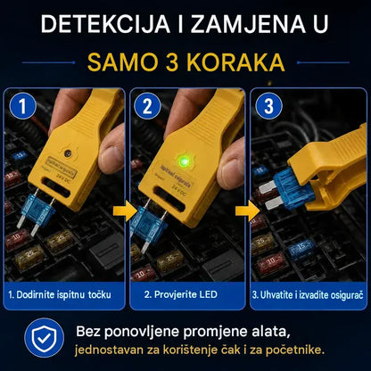 ⚡ 2-u-1 tester osigurača i kliješta za automobil (kompatibilno s 12 V/24 V / zeleni LED indikator / podesivi razmak / kliješta za vađenje / za automobil, kamion, brod)! 🚗✨