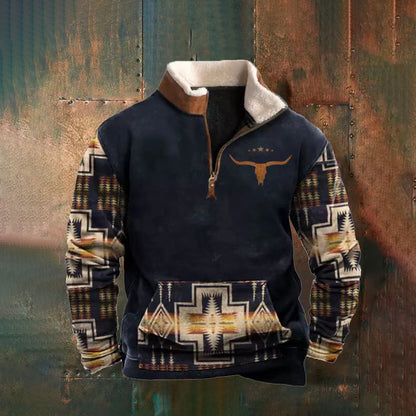 👕【35% de descuento】【S-4XL】Otoño e invierno 2024, suéter cálido de manga larga para hombre de moda con estampado 3D -3778396 