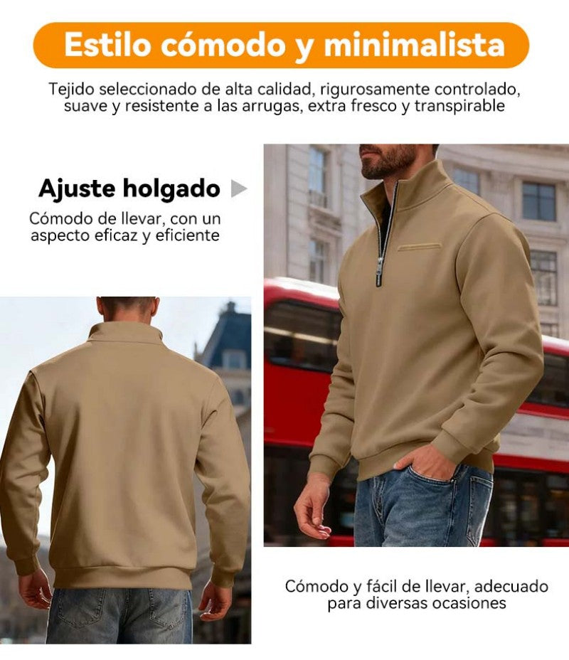 👕【40% de descuento】【S-3XL】Sudadera de hombre 2026, moderna, de manga larga, casual y cálida