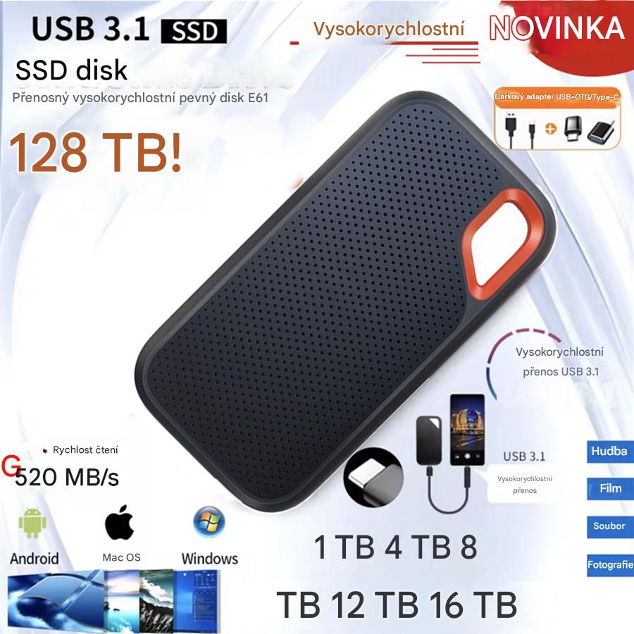 【Poslední den 🔥 Sleva 50%】💥【128TB】Vysoce rychlý přenosný pevný disk s velkou kapacitou
