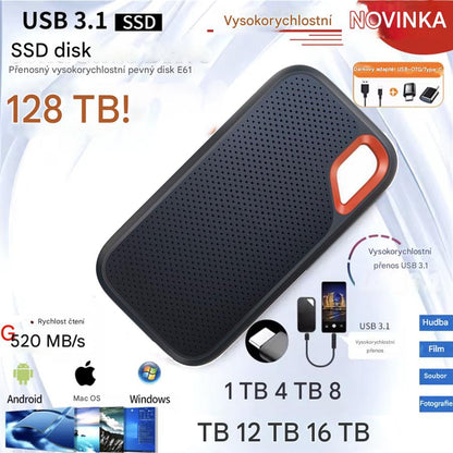 【Poslední den 🔥 Sleva 50%】💥【128TB】Vysoce rychlý přenosný pevný disk s velkou kapacitou