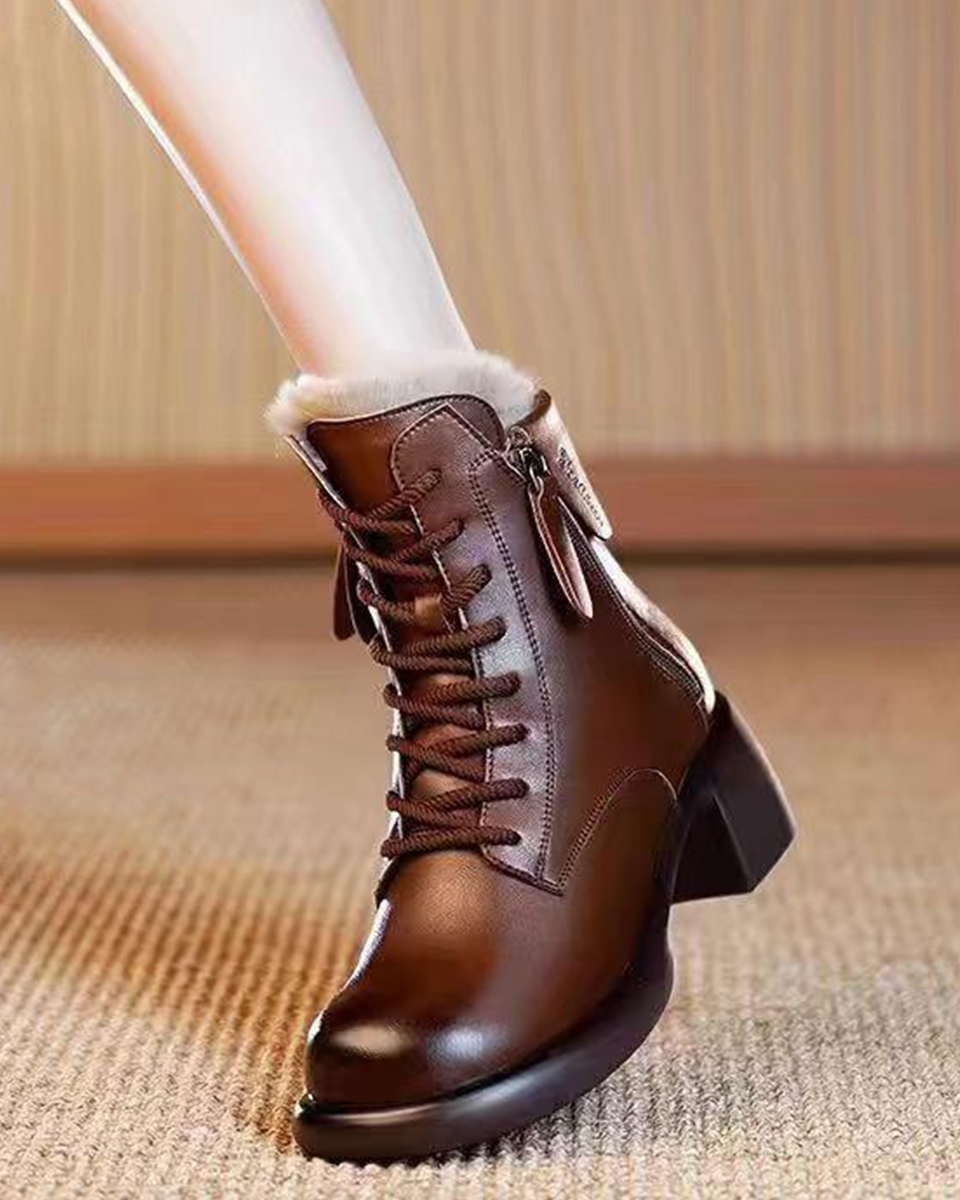 🔥✨【35-40】2024 nove britanske nove jesenske i zimske kratke čizme s debelim potplatom--3778806