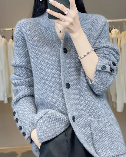 💋【-49% sezonska akcija】Novi francuski retro kardigan od kašmira za jesen i zimu – S–2XL