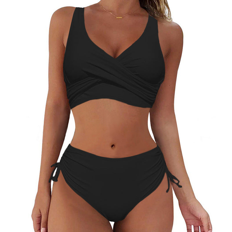 🏖️👙【50% popusta】🌴【S-3XL】Jednostavni jednobojni bikini za žene, brzo sušeći, udoban i prozračan za ljeto 2025.