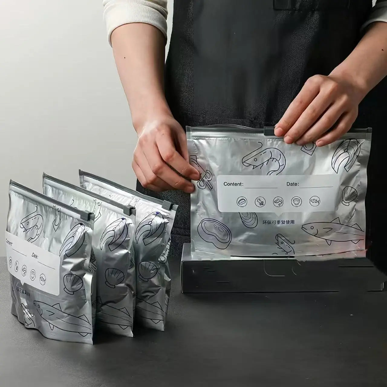 【60 kom】 Aluminijske vrećice za čuvanje hrane, otporne na vlagu i ulje, sprječavaju miješanje mirisa – za višekratnu upotrebu