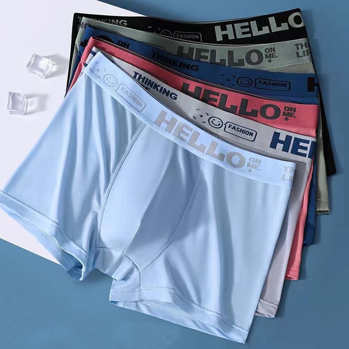 2026 Nueva colección 39%🔥🔥(1 set de 6 piezas) Ropa interior de hombre de seda fría, suave y cómoda