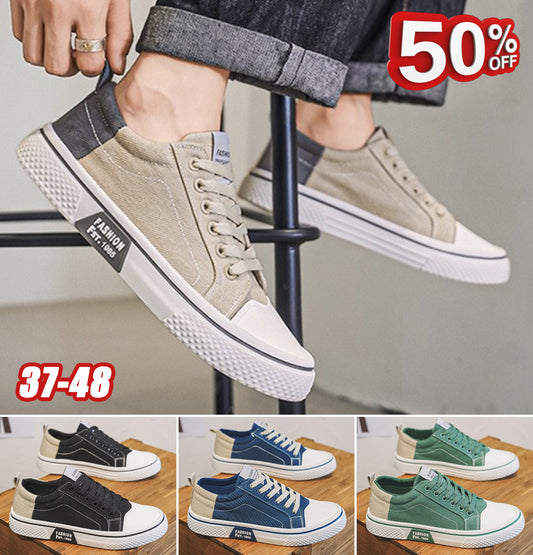 💥 (37-48) Zapatillas de lona para hombre, verano 2025, nuevas, cómodas y transpirables, suela suave y versátiles. 