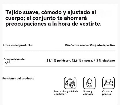 ¡Lanzamiento nuevo con 40% de descuento! 🔥🖤 Conjunto de 2 piezas para mujer: chaqueta de rayas + pantalón cómodo de alta calidad 🔥 Algodón suave, agradable al tacto y cómodo de llevar