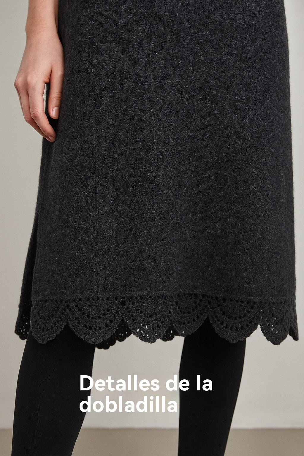 【XS-3XL】👗Nuevo conjunto de encaje, con abertura, diseño de suéter, conjunto de dos piezas vestido-suéter con tiras y abertura