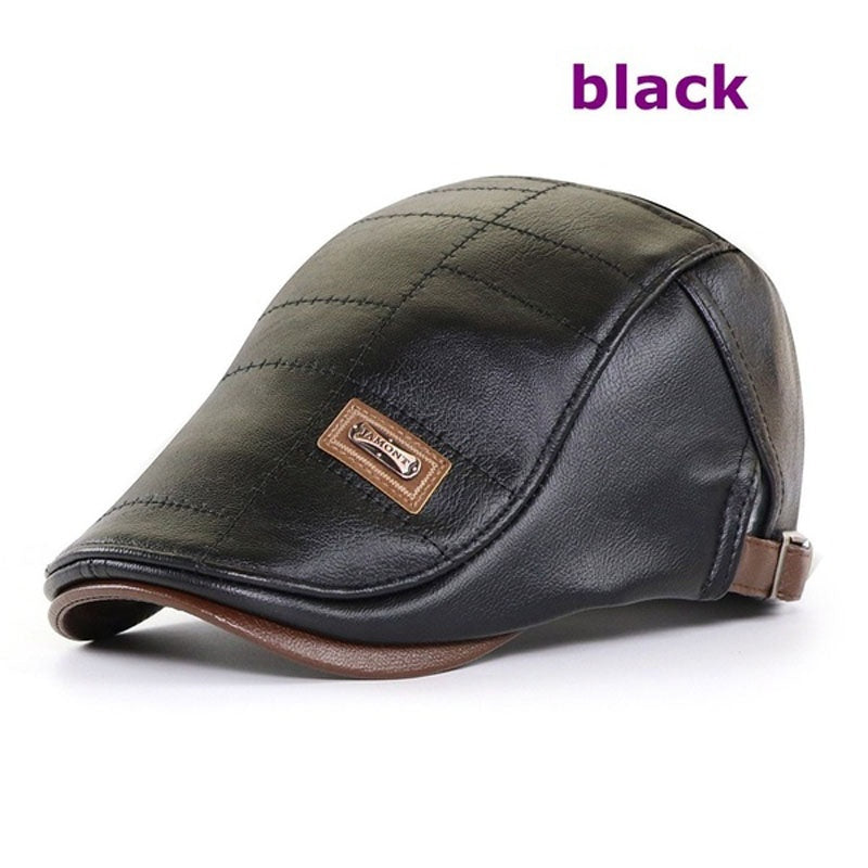 🧢🔥 Boina retro de cuero auténtico para hombre 3 en 1 de alta calidad: elegante, impermeable y a prueba de viento, con forro cálido y muy práctica.
