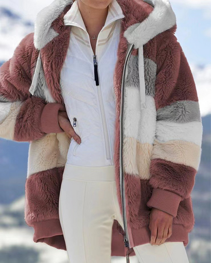 ☃️Ograničena ponuda 35%❄️【S-5XL】Nova ženska zimska jakna 2025, debela s plišanim prugama