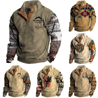👕【35% de descuento】【S-4XL】Suéter masculino de moda para otoño e invierno 2026, cálido, de manga larga con estampado 3D